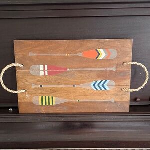 Nautical Paddle Wall Decor with Rope Handles